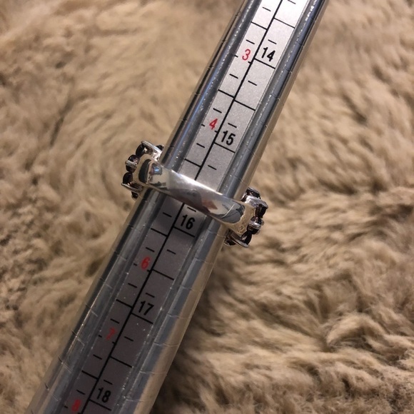 STERLING Amethyst Peridot Cocktail Silver Ring Huge 3 Flower Sz 5 Vintage - Picture 10 of 11